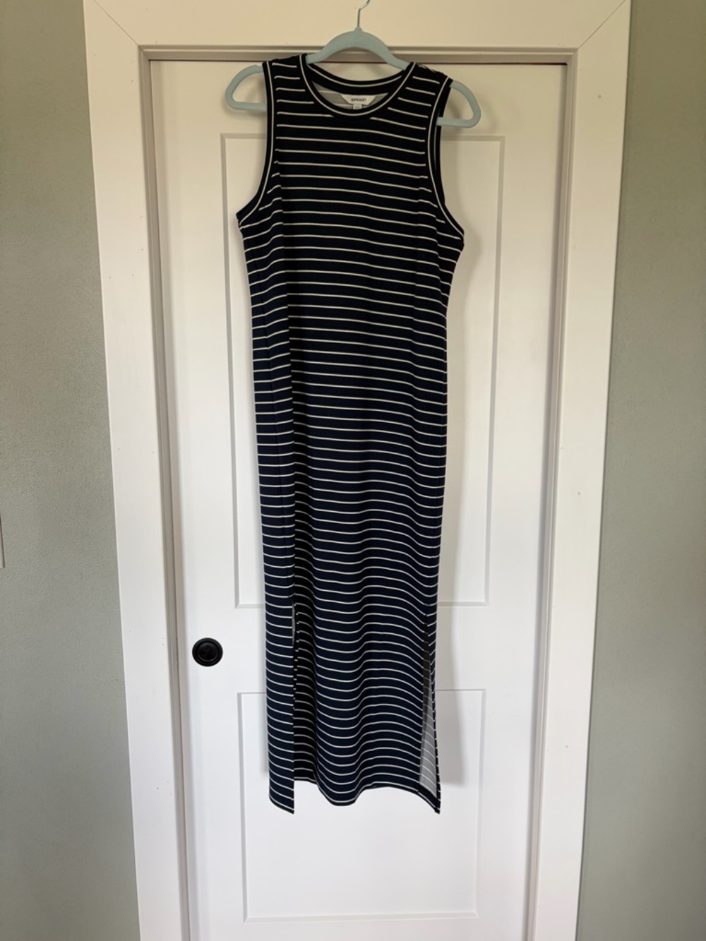 SPANX® AirEssentials Stripe Maxi Tank Dress | Timeless Navy Stripe M